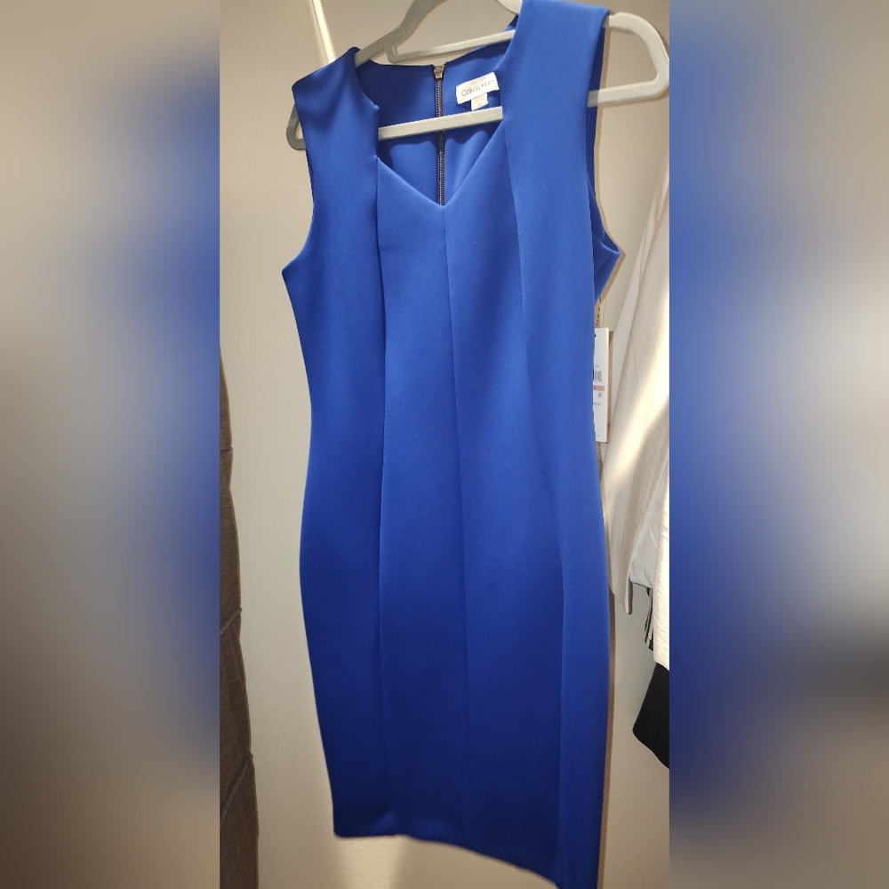 Calvin Klein midi dress in cobalt blue size 12